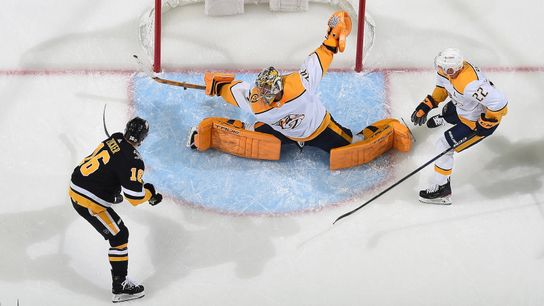 Freeze Frame: Dumoulin's 'Norris Trophy-winning pass' taken at PPG Paints Arena (Penguins)